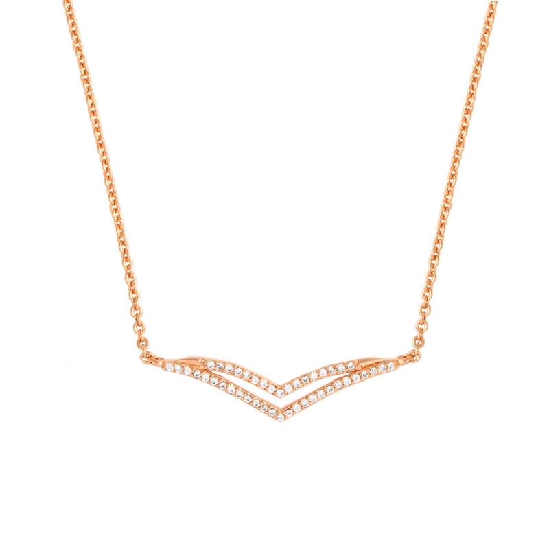 Daffodil Bar Necklace 18k Rose Gold