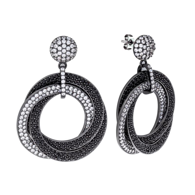 Tokyo Dangle Earrings 18k Black Gold
